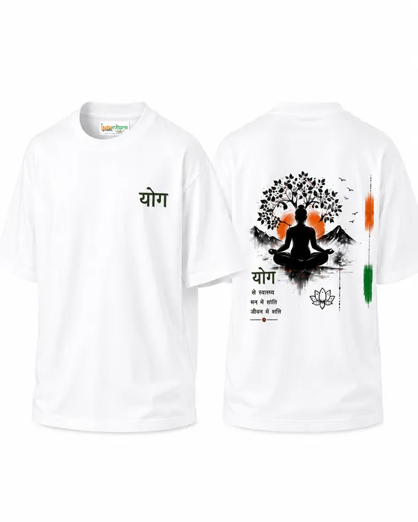White_French_Terry_Oversized_Yoga_Graphic_T-Shirt_For_Unisex