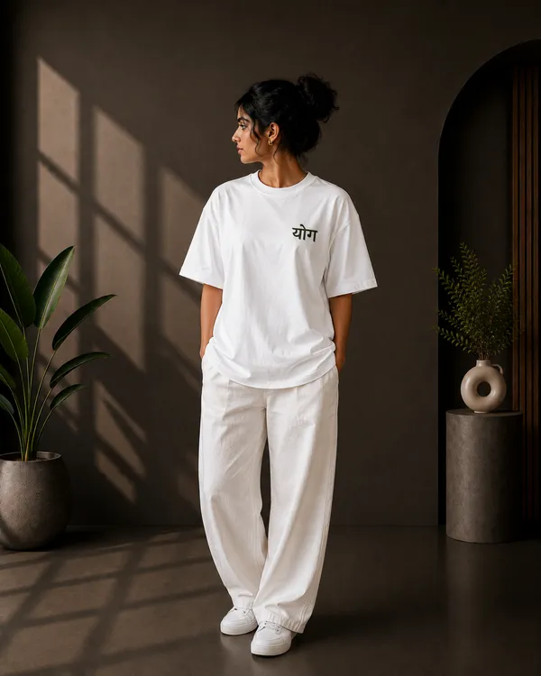 White_French_Terry_Oversized_Yoga_Graphic_T-Shirt_For_Unisex