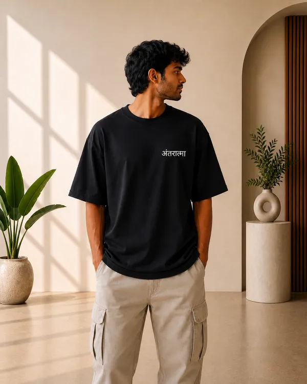 Black_French_Terry_Oversized_Antaratma_Graphic_T-Shirt_For_Unisex
