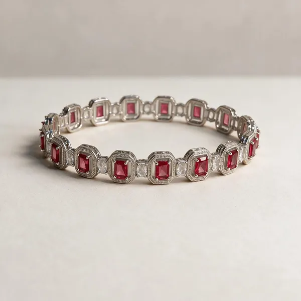 Royal_Rectangular_Ruby_Cluster_Bracelet_Pack_Of_2