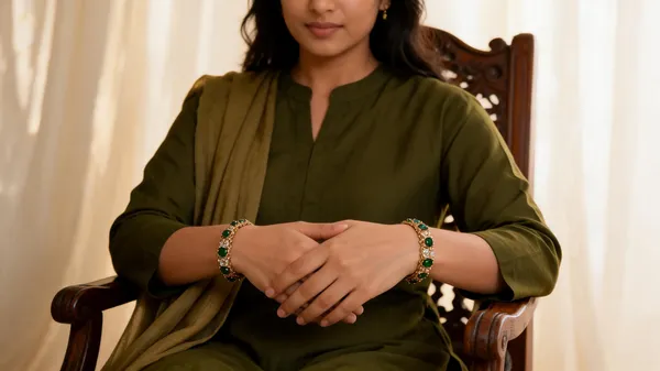 Royal_Oval_Emerald_Gold-Tone_Bangles_Pack_Of_2