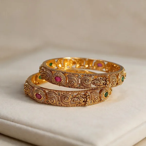 Royal_Swirls_Ruby_&_Emerald_Gold_Bangles_Pack_Of_2