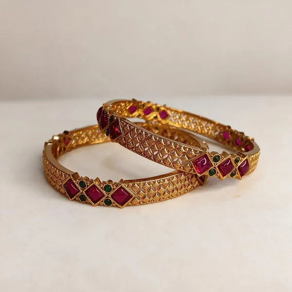 Heritage_Crimson_&_Gold_Filigree_Bangles_Pack_Of_2