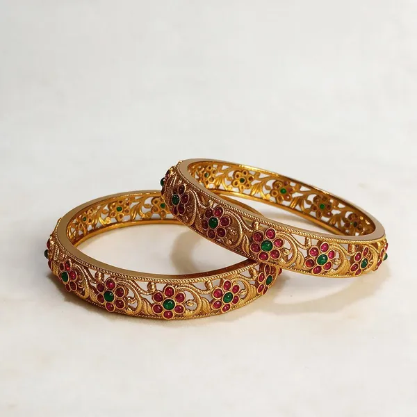 Enchanted_Garden_Ruby_&_Emerald_Gold_Bangles_Pack_Of_2