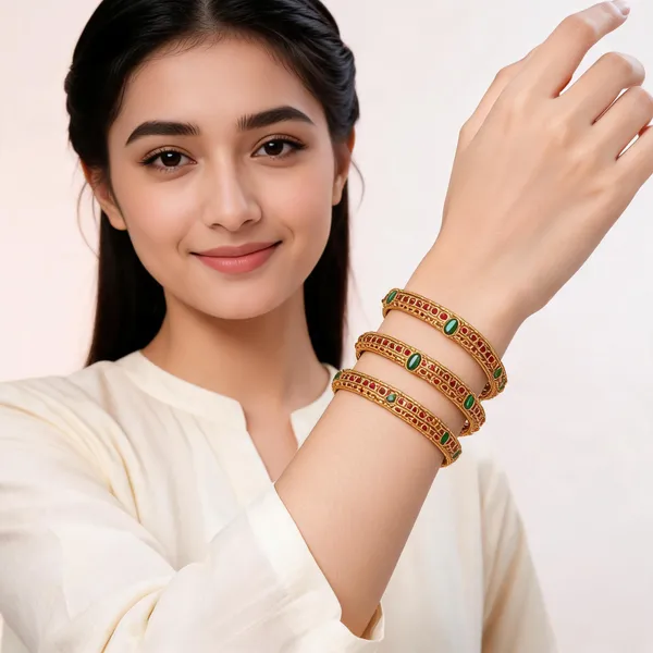 Heritage_Ruby_&_Emerald_Gold_Bangles_Pack_Of_4