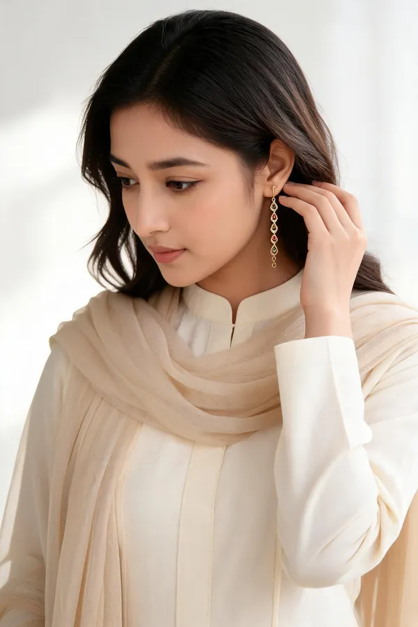 Ethereal_Multi-Stone_Long_Link_Earrings_Pack_Of_2