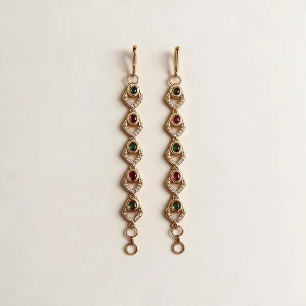 Ethereal_Multi-Stone_Long_Link_Earrings_Pack_Of_2