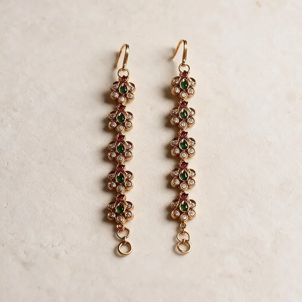 Celestial_Floral_Gold_Dangle_Earrings_Pack_Of_2