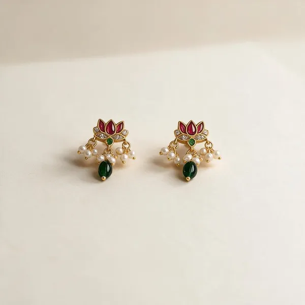 Lotus_Bloom_Heritage_Gold_Studs_Pack_Of_2