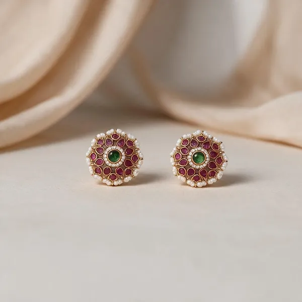 Traditional_Stone_&_Pearl_Cluster_Earrings_Pack_Of_2