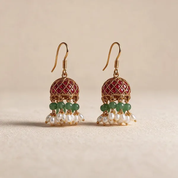 Heritage_Lattice_Ruby_&_Pearl_Jhumkas_Pack_Of_2