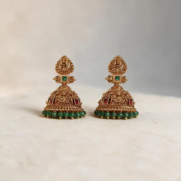 Regal_Emerald-Beaded_Temple_Dangle_Earrings_Pack_Of_2