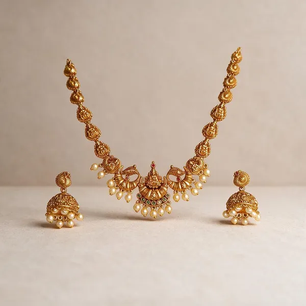 Divine_Antique_Gold_Peacock_Necklace_Set