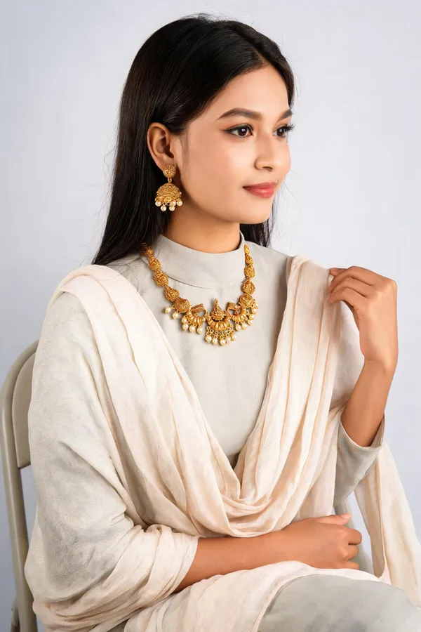 Divine_Antique_Gold_Peacock_Necklace_Set