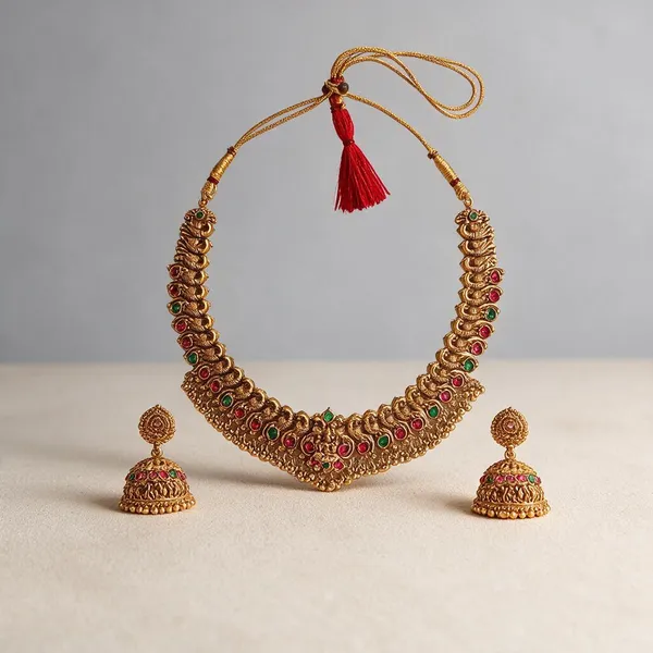 Regal_Heritage_Gold-Tone_Golden_Beeds_Choker_Set