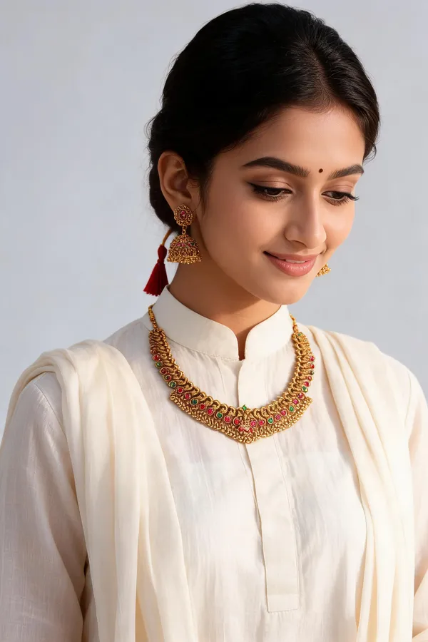 Regal_Heritage_Gold-Tone_Golden_Beeds_Choker_Set