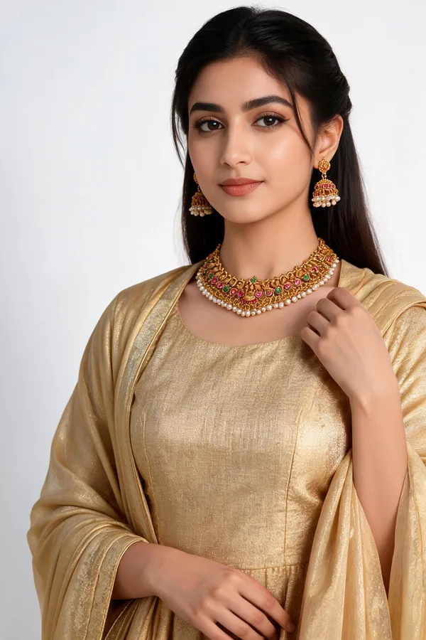 Regal_Heritage_Gold-Tone_Pearl_Beeds_Choker_Set