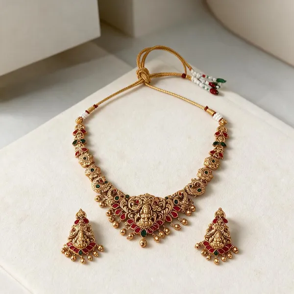 Regal_Antique_Lakshmi_Necklace_&_Earring_Set