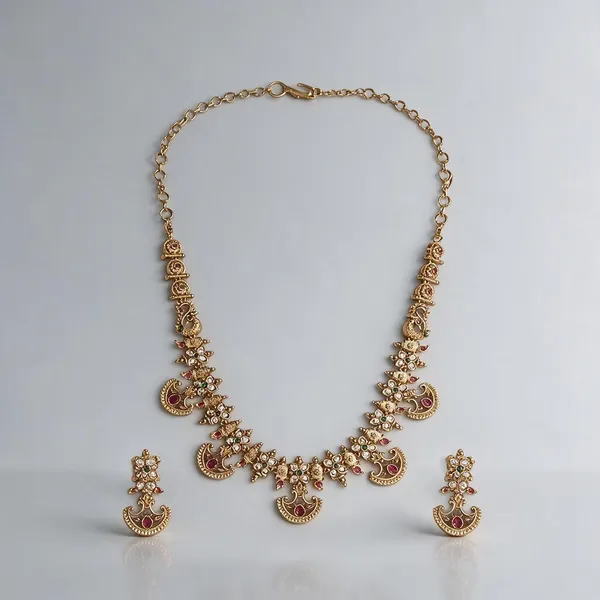 Classic_Multi-Stone_Floral_Gold_Jewellery_Set