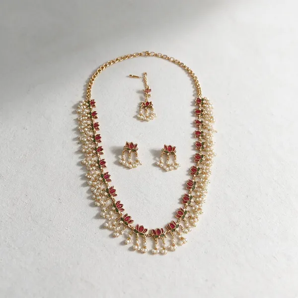 Lotus_Bloom_Pearl_Long_Necklace_Set