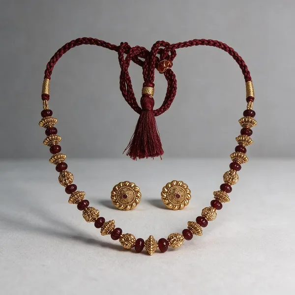 Ruby_Bead_&_Antique_Gold_Mala_Set