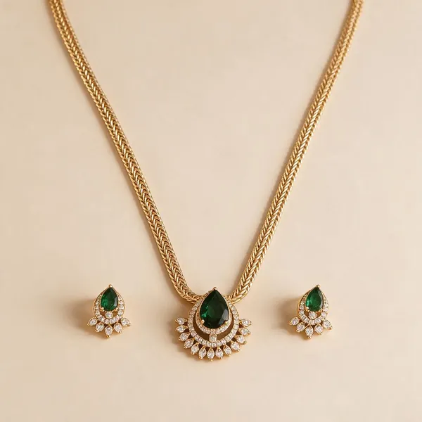 Emerald_Drop_Pendant_Necklace_Set