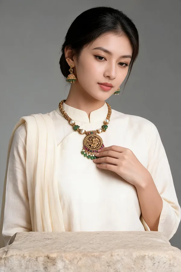 Heritage_Goddess_Pendant_With_Emerald_Beads
