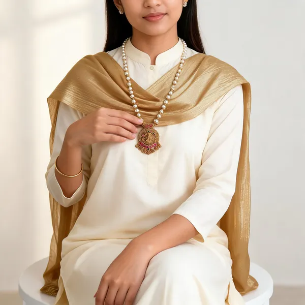 Lakshmi_Pearl-Strand_Temple_Necklace_Set