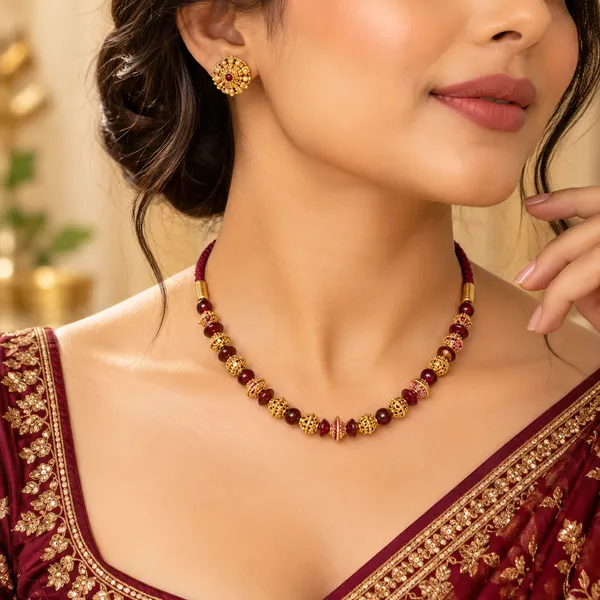 Ruby_Bead_&_Antique_Gold_Mala_Set