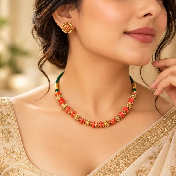 Traditional_Floral_Stud_&_Coral_Strand_Set_S-3