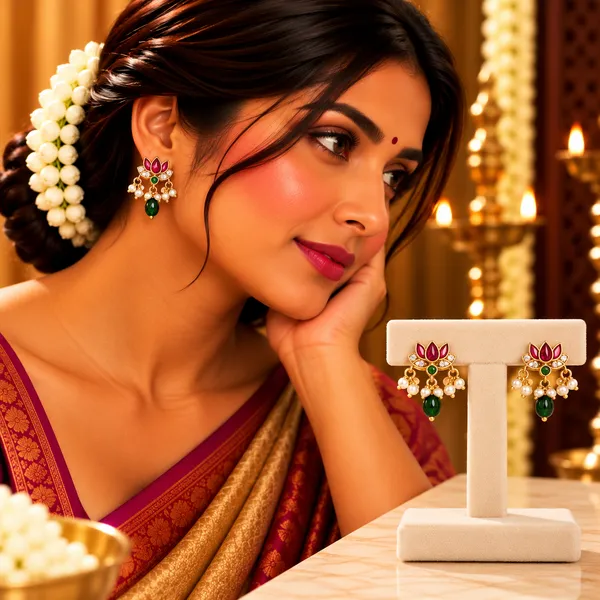 Lotus_Bloom_Heritage_Gold_Studs_Pack_Of_2