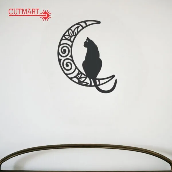 Mdf_Black_Cat_Cutout_Wall_Decor_36X20_Inch