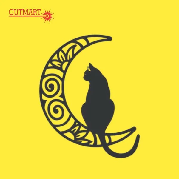 Mdf_Black_Cat_Cutout_Wall_Decor_36X20_Inch