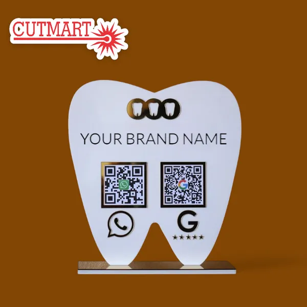 Acrylic_Gold_White_Qr_Code_Stand_For_Dentists