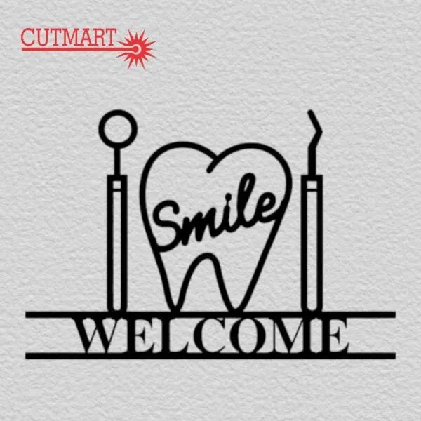 Mdf_Black_Dentist_Welcome_Sign_Wall_Decor