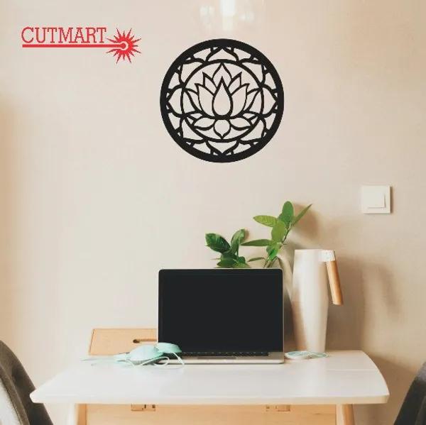 Mdf_Black_Lotus_Wall_Decor_For_Home_And_Office_24X24_Inch
