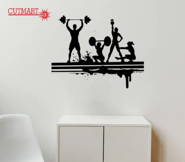 Mdf_Black_Gym_Fitness_Laser_Cut_Wall_Art_36X24_Inches