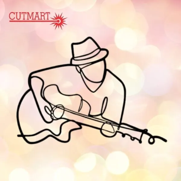 Mdf_Black_Man_Playing_Guitar_Wall_Art