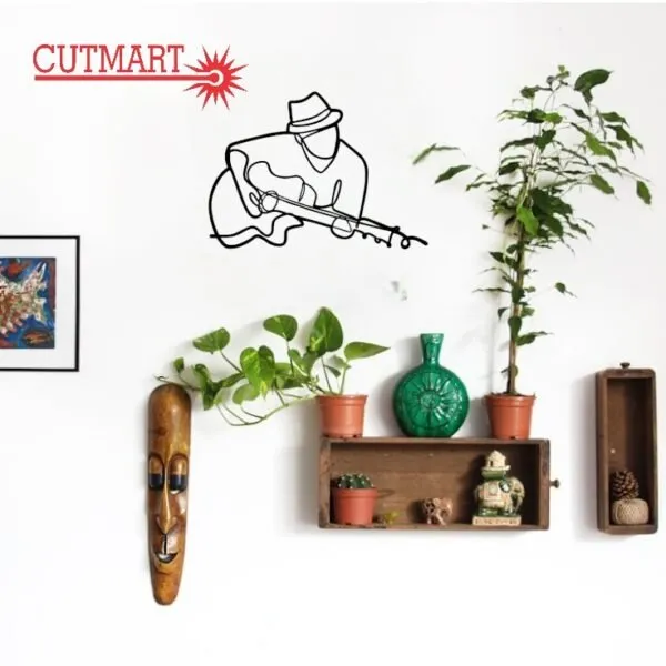 Mdf_Black_Man_Playing_Guitar_Wall_Art