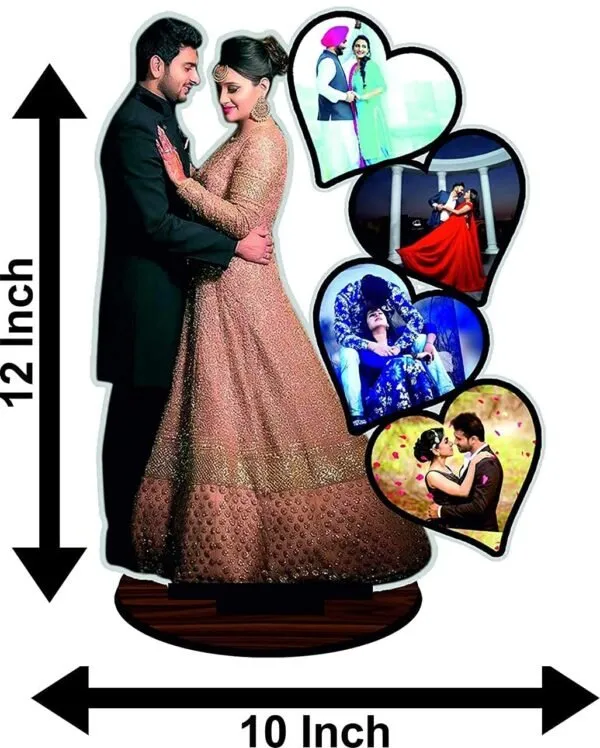 Mdf_Black_Heart_Shape_Personalised_Couple_Photo_Frame_10X10_Inch