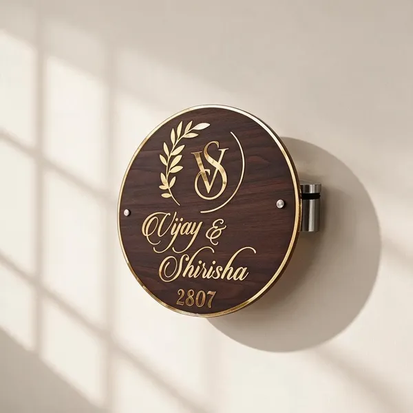 Acrylic_Vinyl_Wooden_Texture_Round_Personalized_Home_Name_Plate