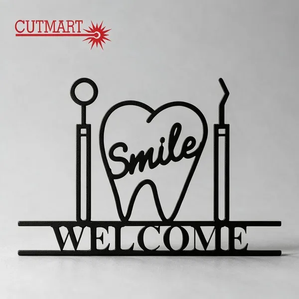 Mdf_Black_Dentist_Welcome_Sign_Wall_Decor
