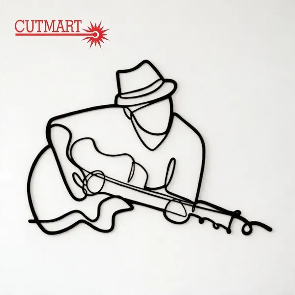 Mdf_Black_Man_Playing_Guitar_Wall_Art