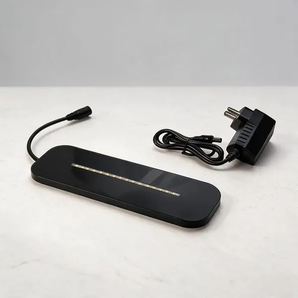Acrylic_Warm_White_LED_Stand_Base_8X2.5_Inches_With_Adapter