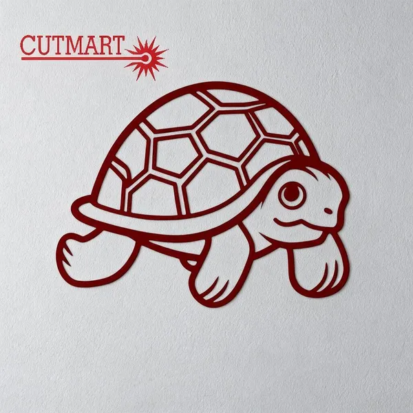 Mdf_Black_Laser_Cut_Turtle_Wall_Decor_24X24_Inches