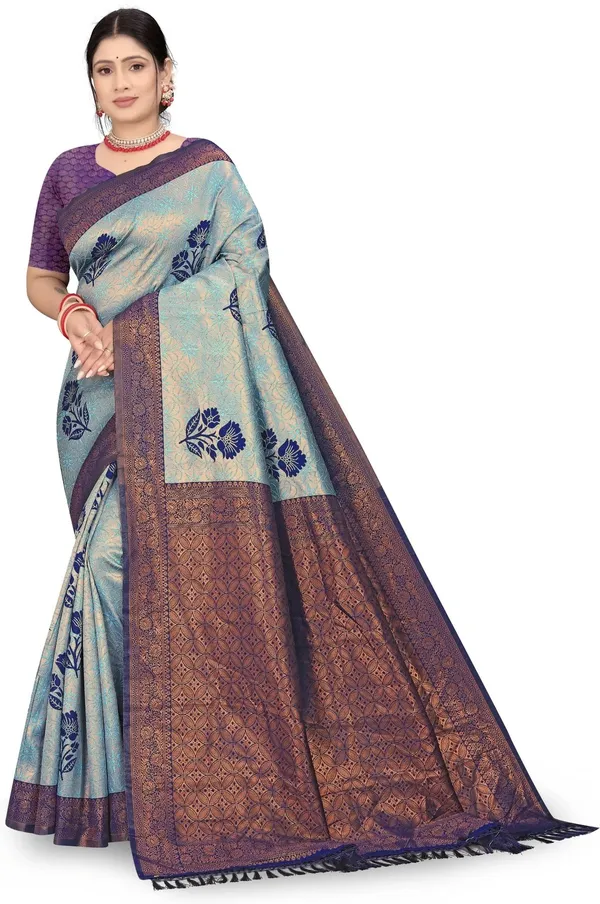 Blue_Banarasi_Art_Silk_Traditional_Saree_For_Women
