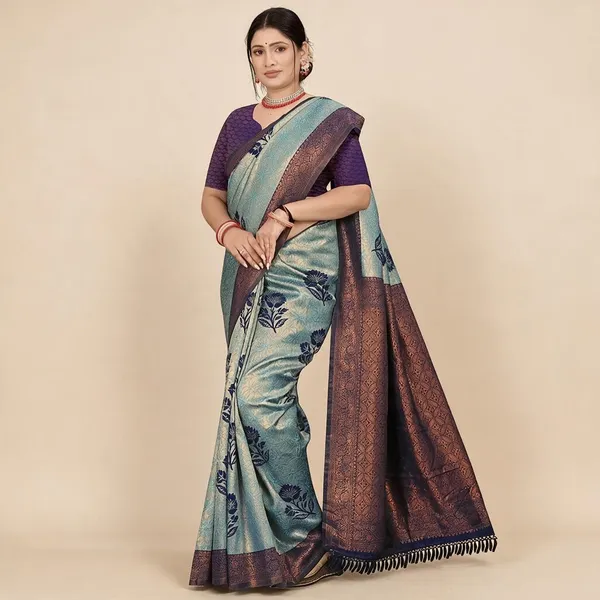 Blue_Banarasi_Art_Silk_Traditional_Saree_For_Women