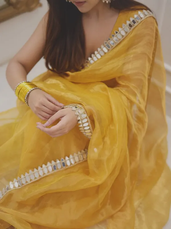 Haldi_Yellow_Space_Silk_Embellished_Saree_For_Women