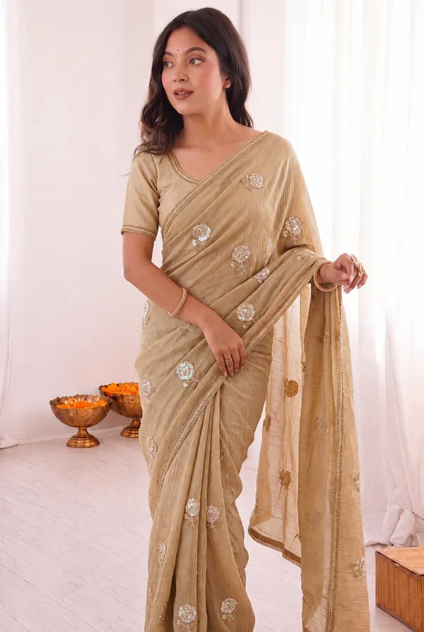 Cream_Salsa_Saree_For_Women