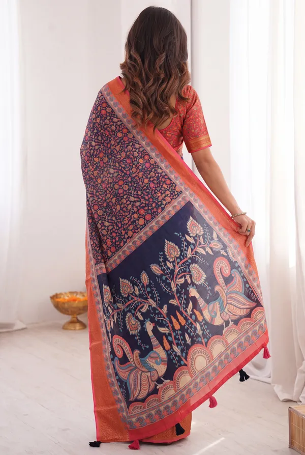 Midnight_Navy_Blue_Linen_Cotton_Printed_Saree_For_Women